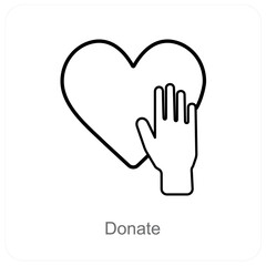 Donate and Help icon concept