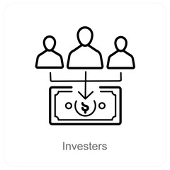 Investors and teamwork icon concept