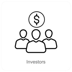 Investors and teamwork icon concept