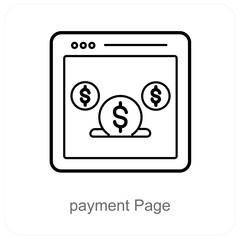 Payment Page and Digital Payement icon concept