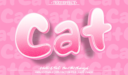 Cat  Vector Text Effect Editable Alphabet Pink Animal Kitten Funny Kitty Dog Puppy