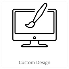 Custom design and designing icon concept