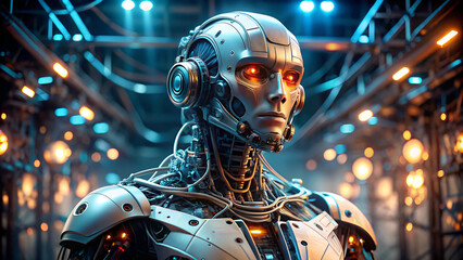 Fototapeta premium Artificial Intelligence Robot. 