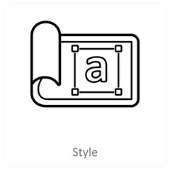 Style and text tool icon concept