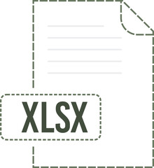 XLSX File format icon dashed outline