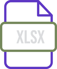 XLSX File icon with bold outline