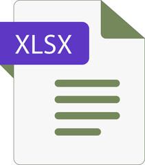 XLSX File icon with dark ciolor and folded doc