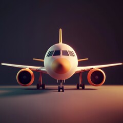 Fototapeta premium 3D Aviation Icon: Aircraft Operation and Flight Industry Illustration Logo