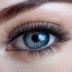 Obraz premium Mink eyelash extensions. False eyelashes, close-up macro. Luxurious natural.