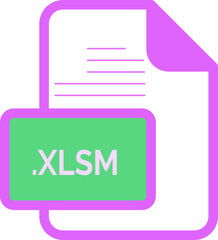 XLSM File extension icon color fill rounded corners inside transparent