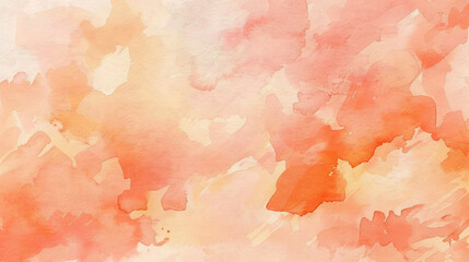 Fototapeta premium peach orange rectangular watercolor background. Festive day concept banner. For text and card