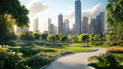 Obraz premium Modern urban green landscape