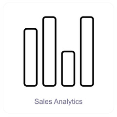 Sales Analytics and statistics icon concept