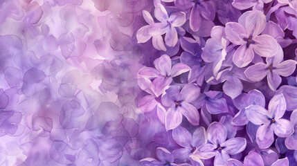 Obraz premium violet lilac rectangular watercolor background. Festive day concept banner. For text and card