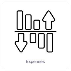 Expenses and Bar chart icon concept