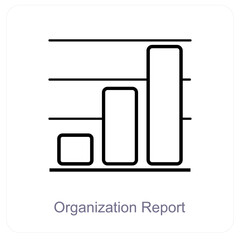 Organization Report and diagram icon concept