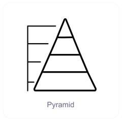 Pyramid and diagram icon concept
