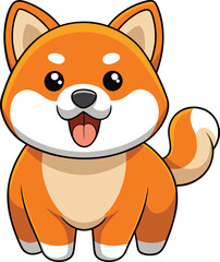 American  Akita Dog Cartoon Vector