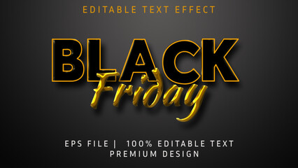 Black Friday super sale social media poster, banner template. 3d text effect black Friday promotion vector editable