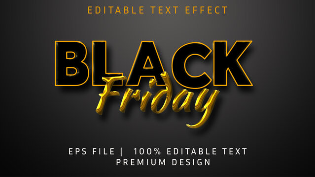 Black Friday super sale social media poster, banner template. 3d text effect black Friday promotion vector editable