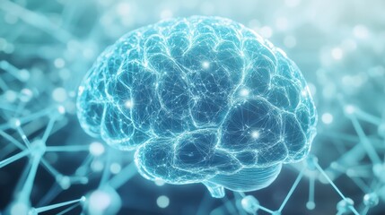 Blue Technology Deep Learning Brain Holograms