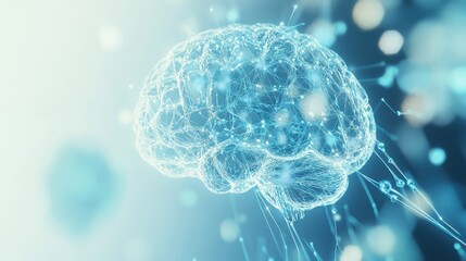 Blue Technology Deep Learning Brain Holograms