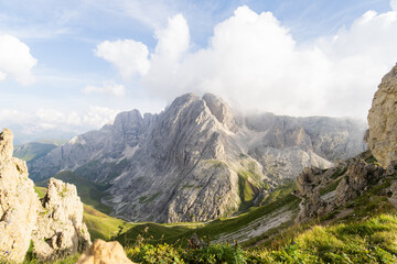 alpine mountainside in italy seiser alm alpe di susi