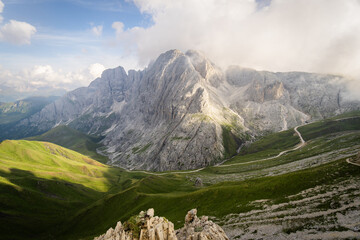 alpine mountainside in italy seiser alm alpe di susi