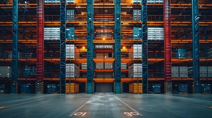 High Rise Warehouse with Innovative Vertical Storage System Maximizing Efficient Space and Logistics