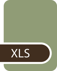 XLS File format icon with contour