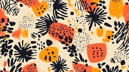 Detailed custom patterns filled with hand-drawn doodles in on-trend Peach Fuzz colors creating a vivid narrative