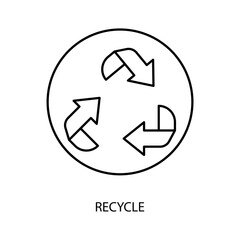 recycle concept line icon. Simple element illustration. recycle concept outline symbol design.