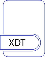 XDT  File format icon black outline and light color text