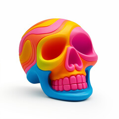 Obraz premium Vibrant Colorful Skull in Modern Abstract Art Style