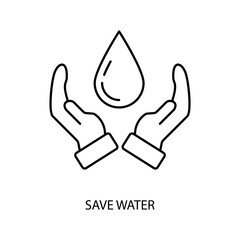 save water concept line icon. Simple element illustration. save water concept outline symbol design.