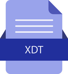 Obraz premium XDT file icon with color and rounded corners and folded doc