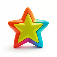 Obraz premium Multicolored 3D Style Star Shaped Toy on White Background