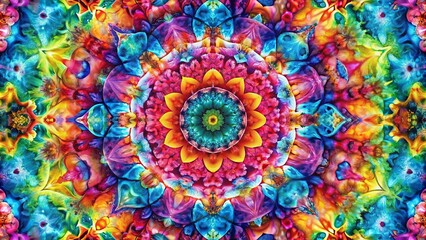 Obraz premium A colorful kaleidoscope bursting with harmonious hues and abstract beauty