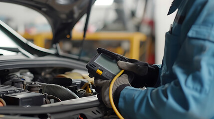 Fototapeta premium people repair car