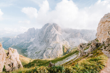 alpine mountainside in italy seiser alm alpe di susi