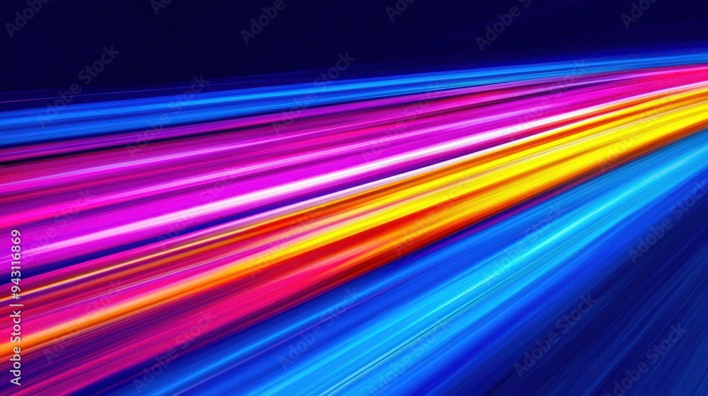 Poster vibrant light trails create a dynamic and colorful background, perfect for showcasing energy and mov