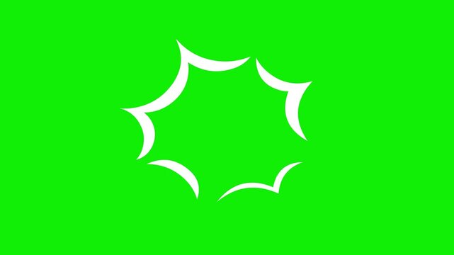 Cartoon motion graphics  green screen with key color. 4K video Cartoon explosion