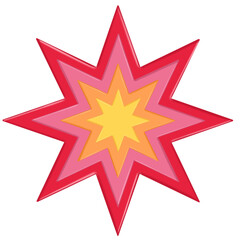 star icon isolation, star shape on transparent background 