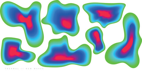 thermal map, heat map, abstract forms