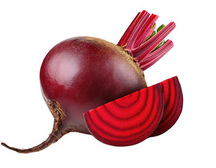 Vibrant beetroot cut out transparent isolated PNG