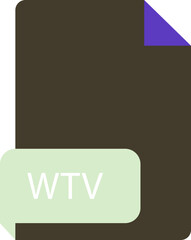 WTV file extension icon crisp corners grey colors