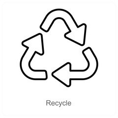 Recycle and symbols icon concept