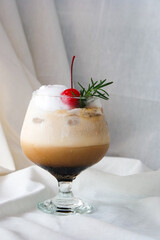Toasted Coconut Coffee Latte with Whipped Cream