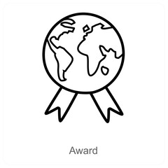 Award and global icon concept