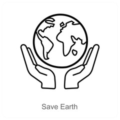 Save Earth and ecology icon concept